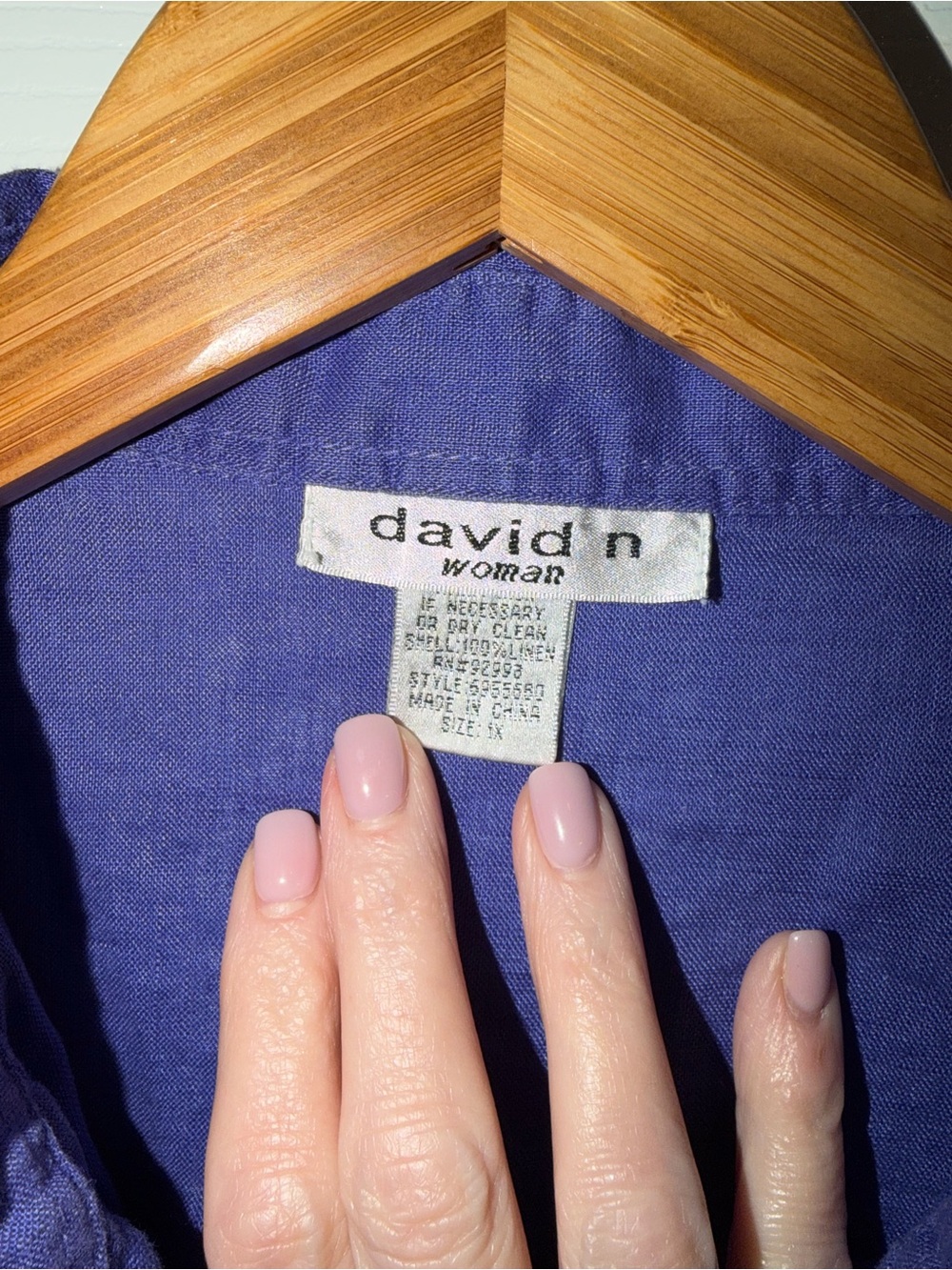 David N Purple Button-Up Linen Shirt - Picture 3 of 5